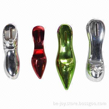 Coin Bank with High-heeled Shoe Shape, Available in Various Colors and Sizes, OEM Orders are Welcome